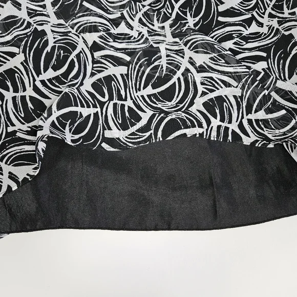 Spense Women's Sleeveless Black And White Pleated Top With Overlay Size … - Picture 6 of 6